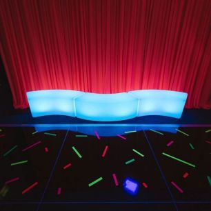 LED illuminated glow curved benches