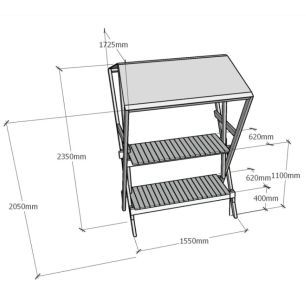 timber market stall measurements