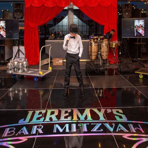 Bar mitzvah black dancefloor decal