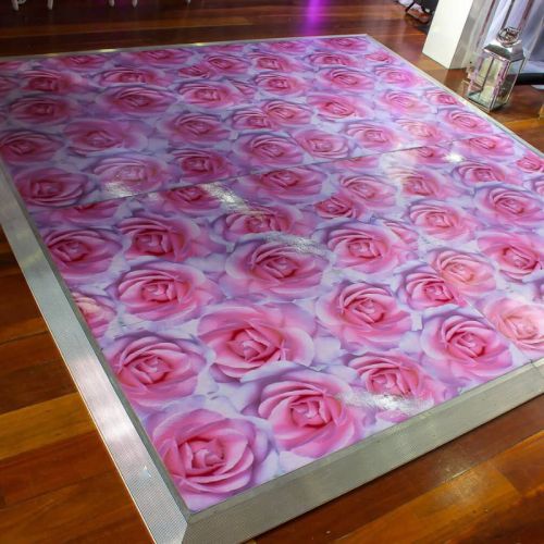 pink floral designed dancefloor decal