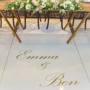 emma and bj wedding dance floor decal