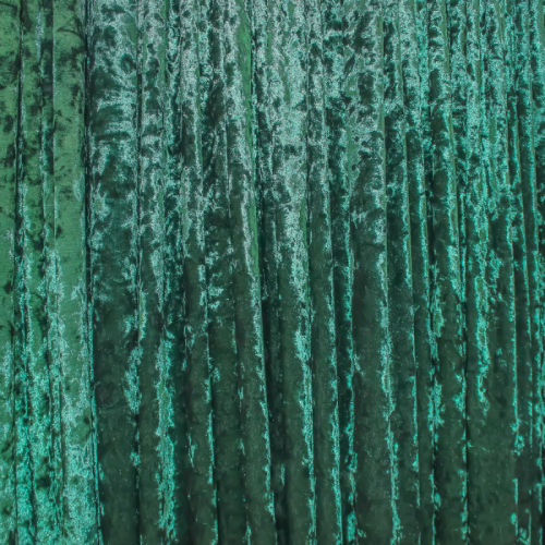 emerald green coloured crushed velvet drape