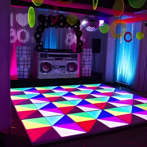 80s fluro disco dj booth 