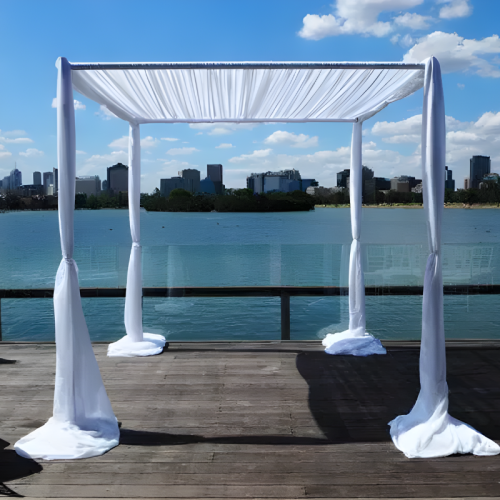 chuppah canopy on lake