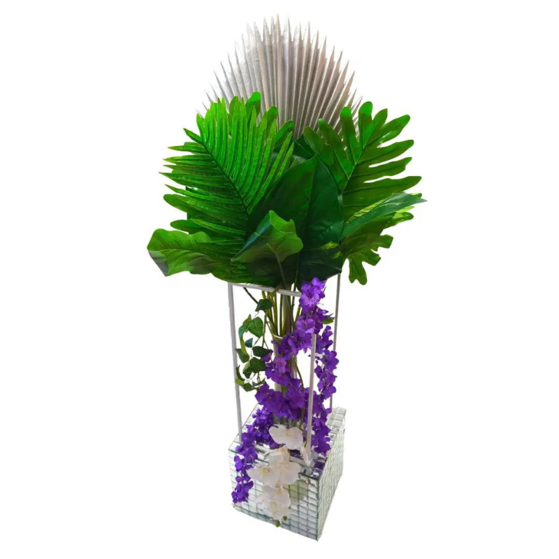 Floral Centrepiece - Silver & Purple