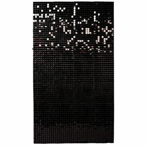 black sequin panel