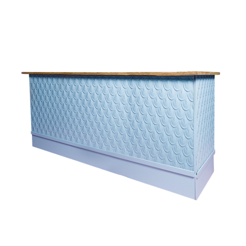 blue scaled pressed tin bar