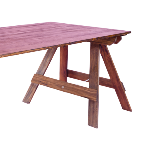 dark wooden trestle table 