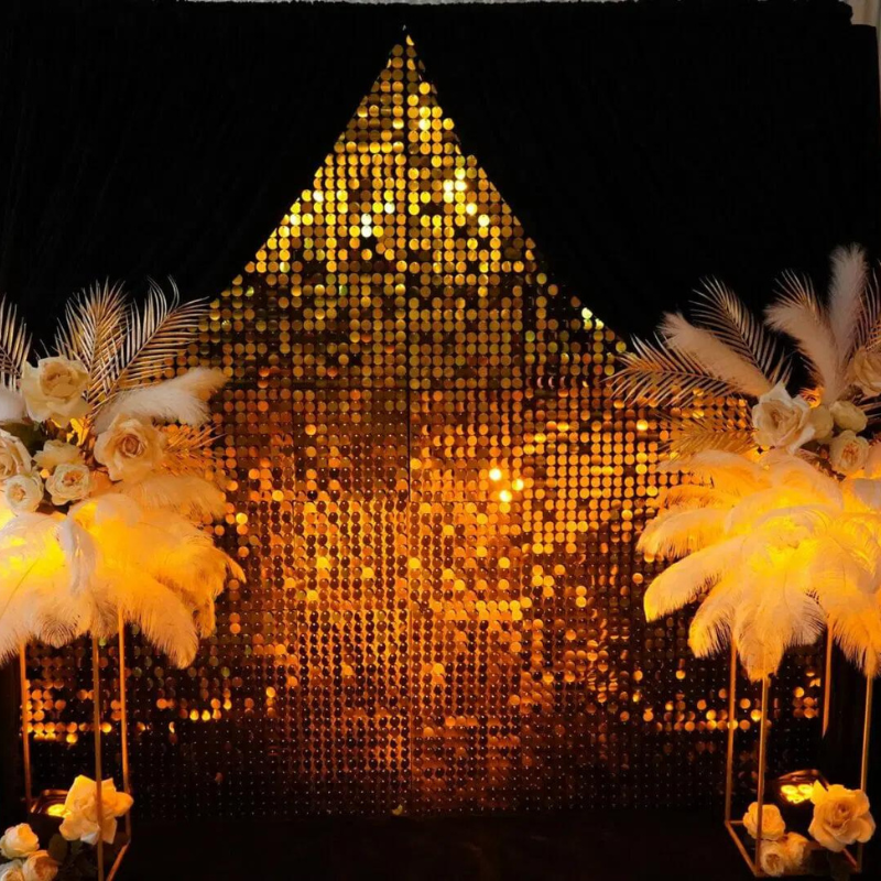 Sequin Backdrop Black And Gold