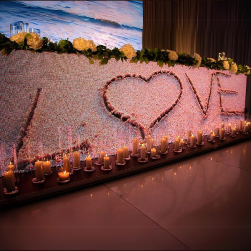 video screen love in sand graphic