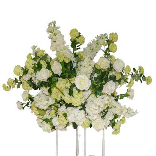 green and white floral centrepiece