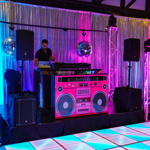 80s disco party boom box