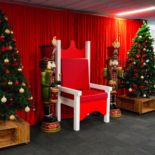 Red & White Throne Hire Melbourne | Feel Good Events