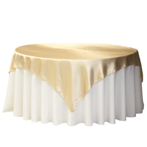 satin gold table overlay