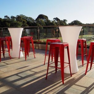 Red Bar Stools around glow furniture 